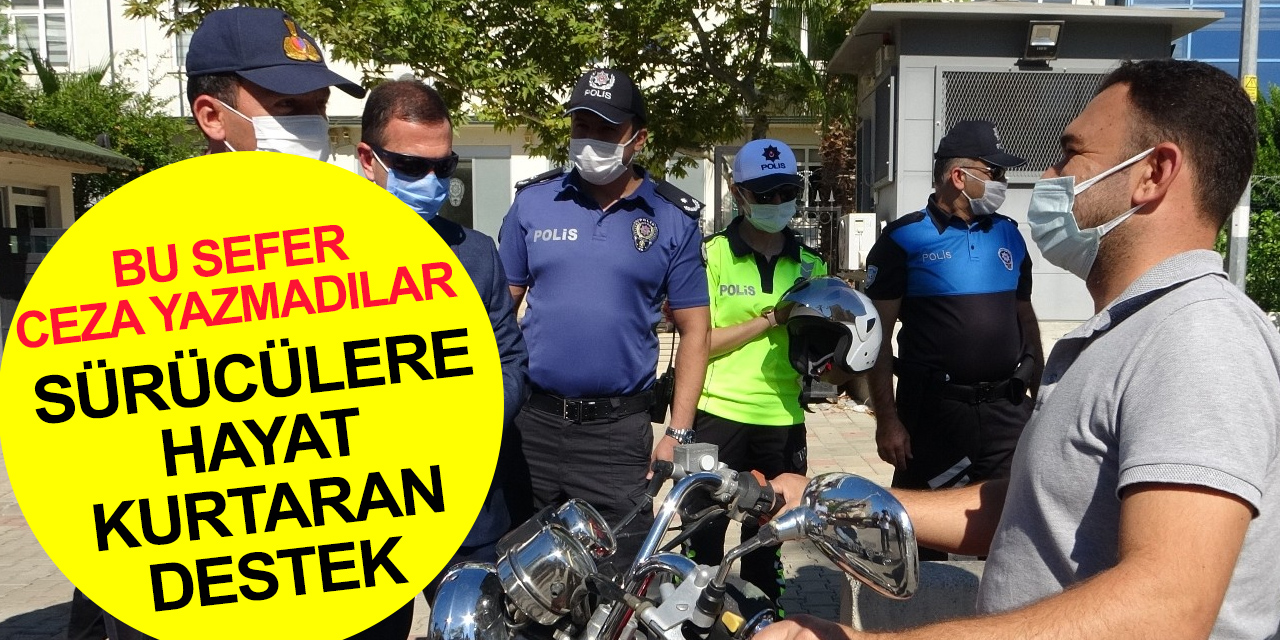Trafikten örnek çalışma! Motosiklet sürücülerine ceza yerine kask
