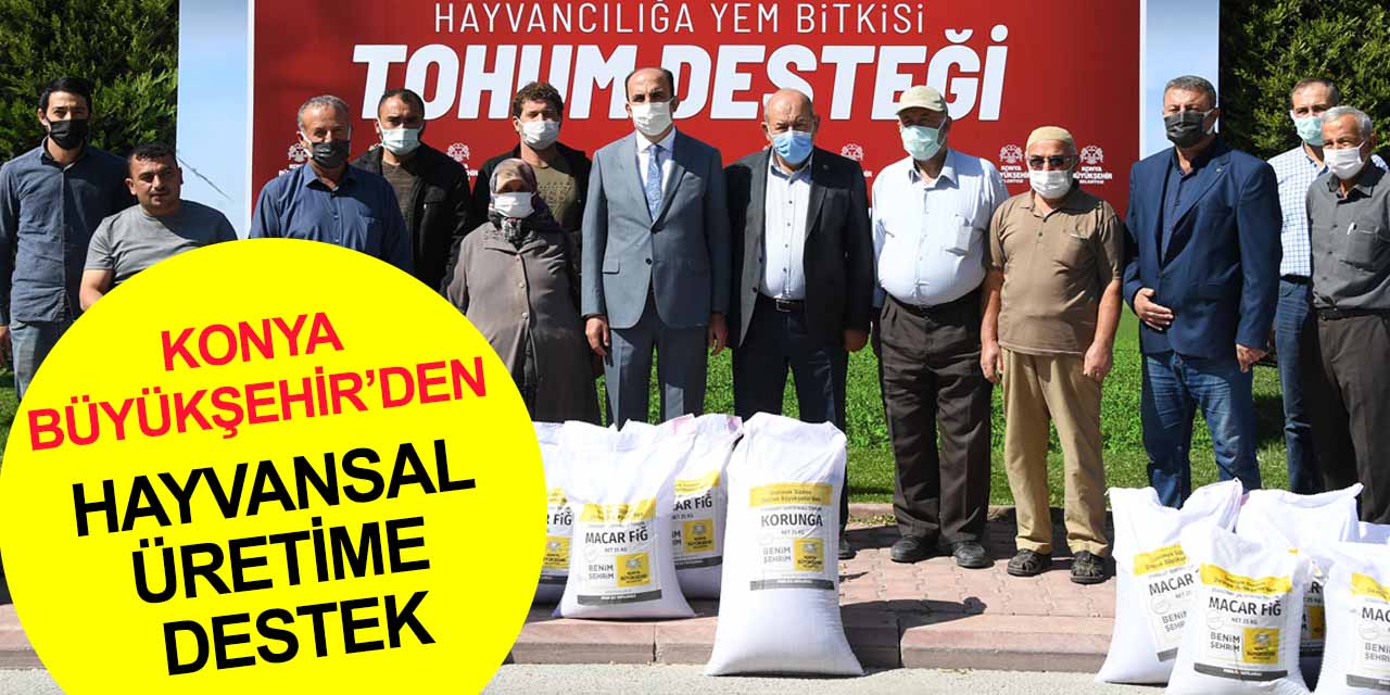 Konya Büyükşehir'den çiftçiye yüzde elli hibeli Macar fiği tohumu ve korunga desteği
