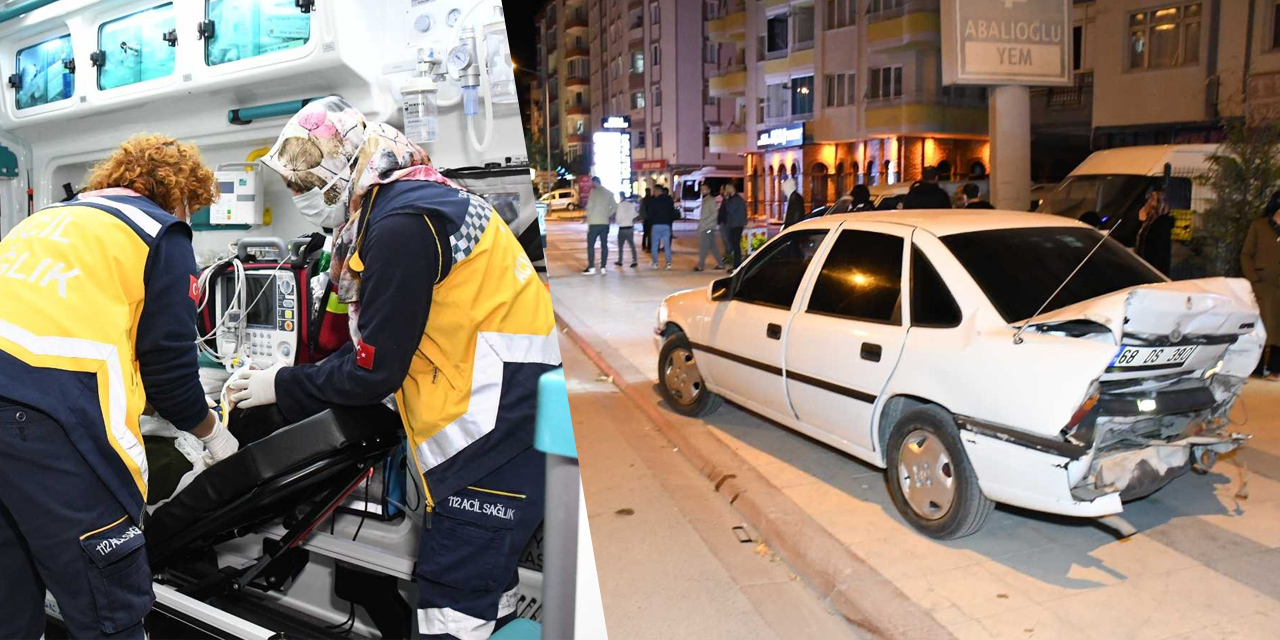 Minibüsün çarptığı otomobil savrularak kaldırımdaki hamile kadına çarptı!