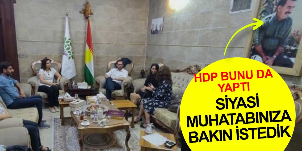 CHP'nin siyasi muhatap olarak gördüğü HDP Apo fotoğrafı altında görüşme yaptı