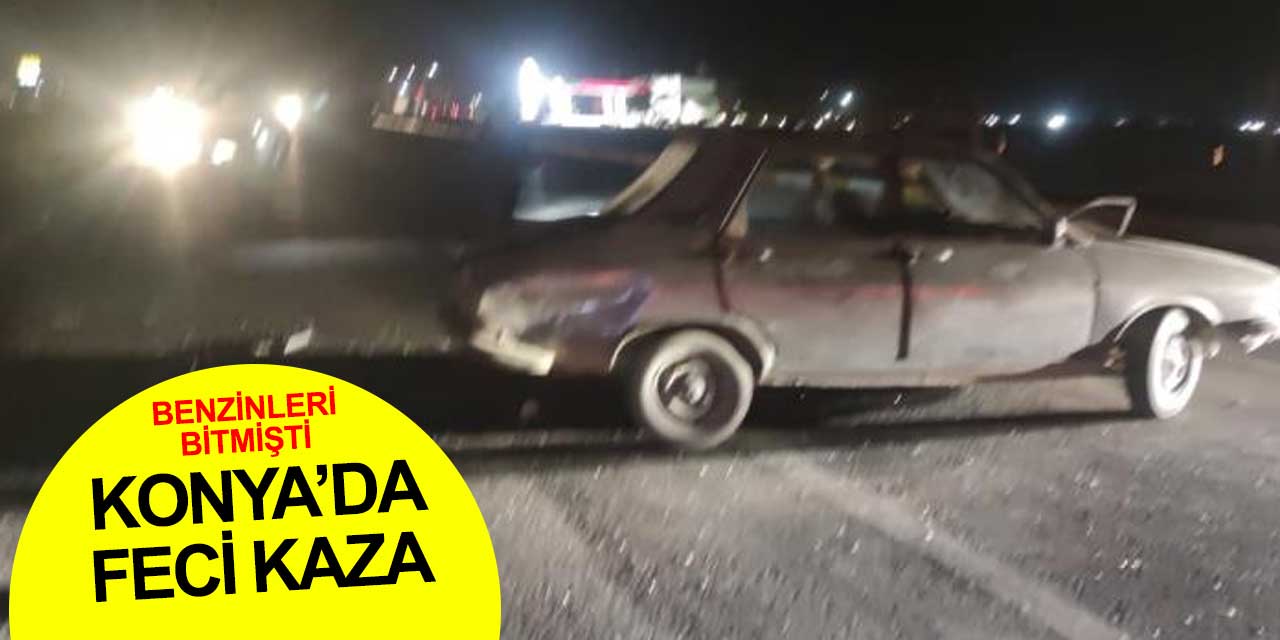 Yakıtı biten araçlarını iterek ilerleten 2 arkadaşa tır çarptı