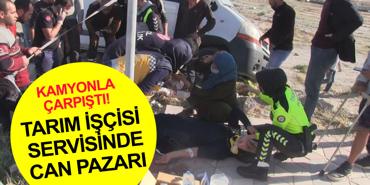 Konya - Aksaray yolunda tarım işçilerini taşıyan minibüs pancar yüklü kamyonla çarpıştı! 4 yaralı
