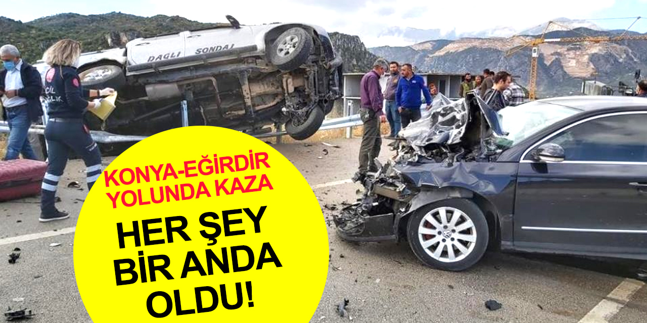 Virajda kontrolden çıkan Konya plakalı araç karşı şeride geçip otomobille çarpıştı!