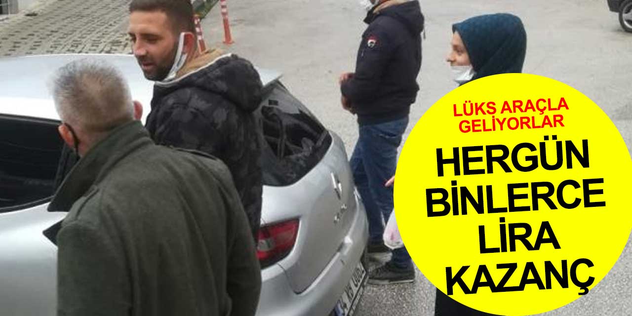Burası Bilecik! Son model otomobille dilencilik!