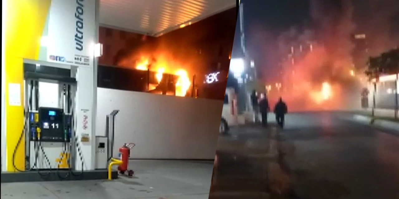 İstanbul'da korku dolu anlar! Halk otobüsü benzinliğin yanında alev alev yandı