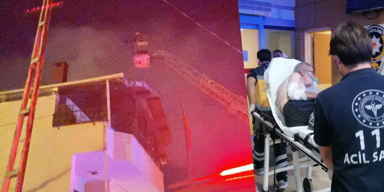 Patlayan su ısıtıcısı felaket oldu! Alevlerin arasında mahsur kalan yaşlı adamı komşuları kurtardı