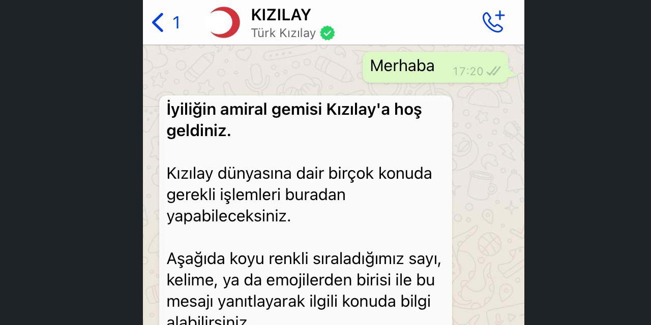 Türk Kızılay resmi WhatsApp hattını hayata geçirdi