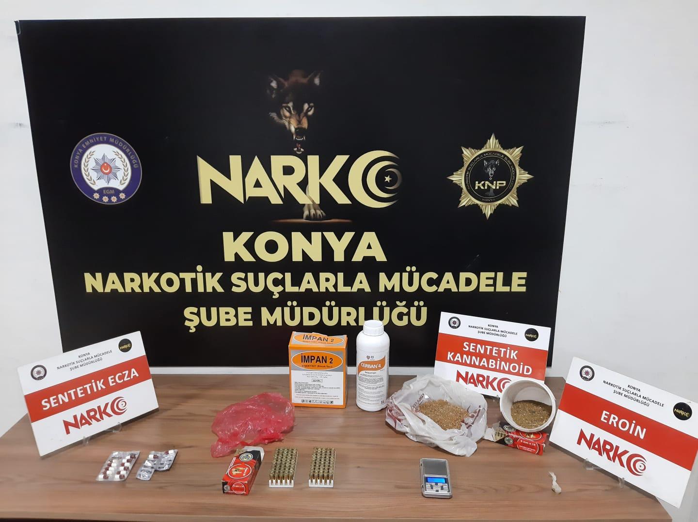 Konya Polisi uzun zamandır bu şahısların peşindeydi! Uyuşturucu operasyonunda yakalandılar