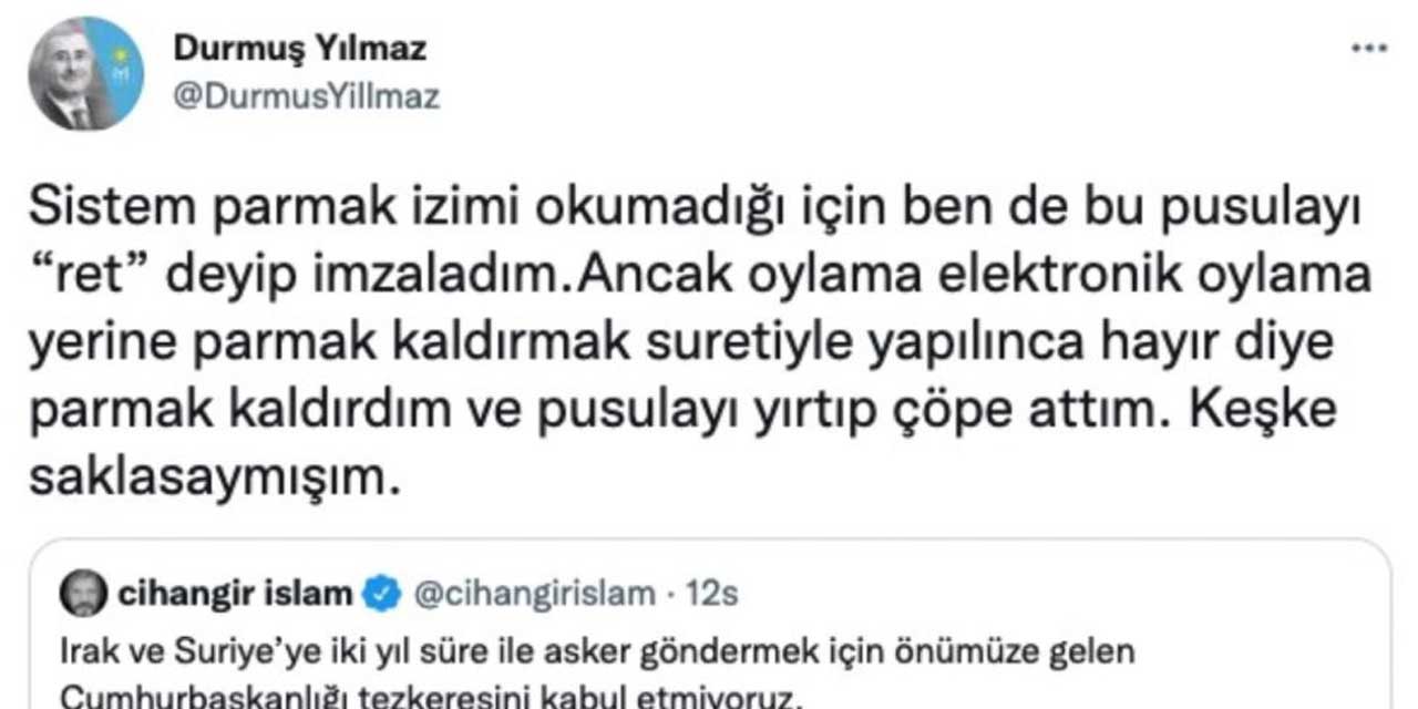 Meral Akşener'in İYİ Partisi'nde tezkere çatlağı! Durmuş Yılmaz hayır oyu kullandı