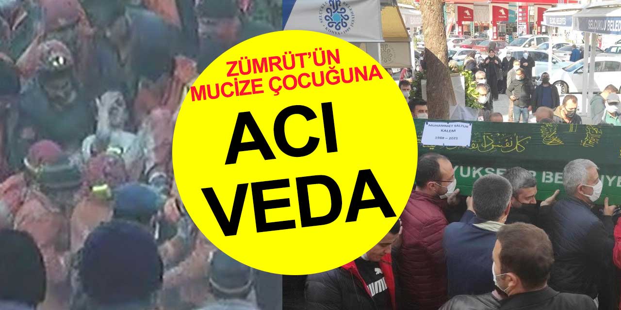 Konya'da Zümrüt Apartmanı'ndan sağ kurtulan Muhammed Kalem'e veda