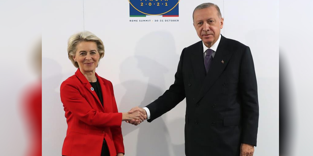 Cumhurbaşkanı Erdoğan AB Komisyonu Başkanı Leyen'i Roma'da kabul etti