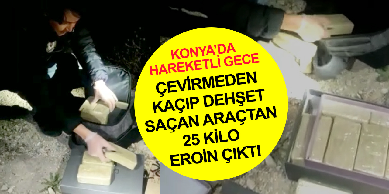 Konya'da 'dur' ihtarına uymayan eroin yüklü araç dehşet saçtı! 3'ü polis 7 kişi yaralandı!