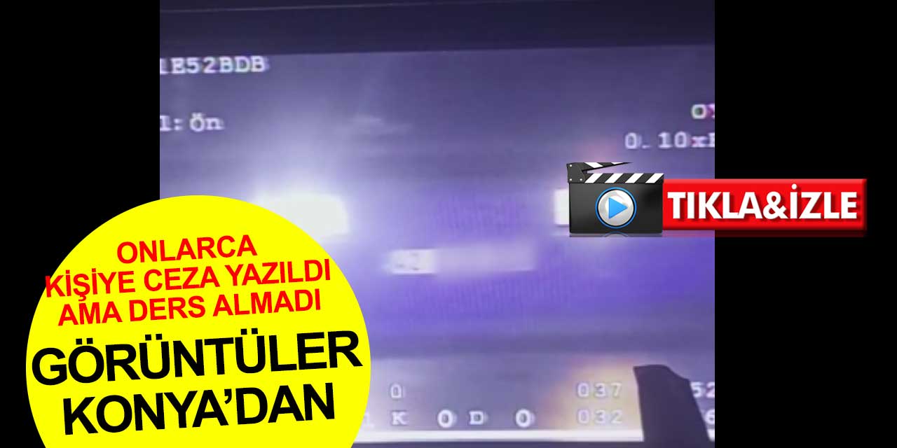 Drift yapan sürücü Konya'da denetim yapan ekiplerin kamerasına yakalandı