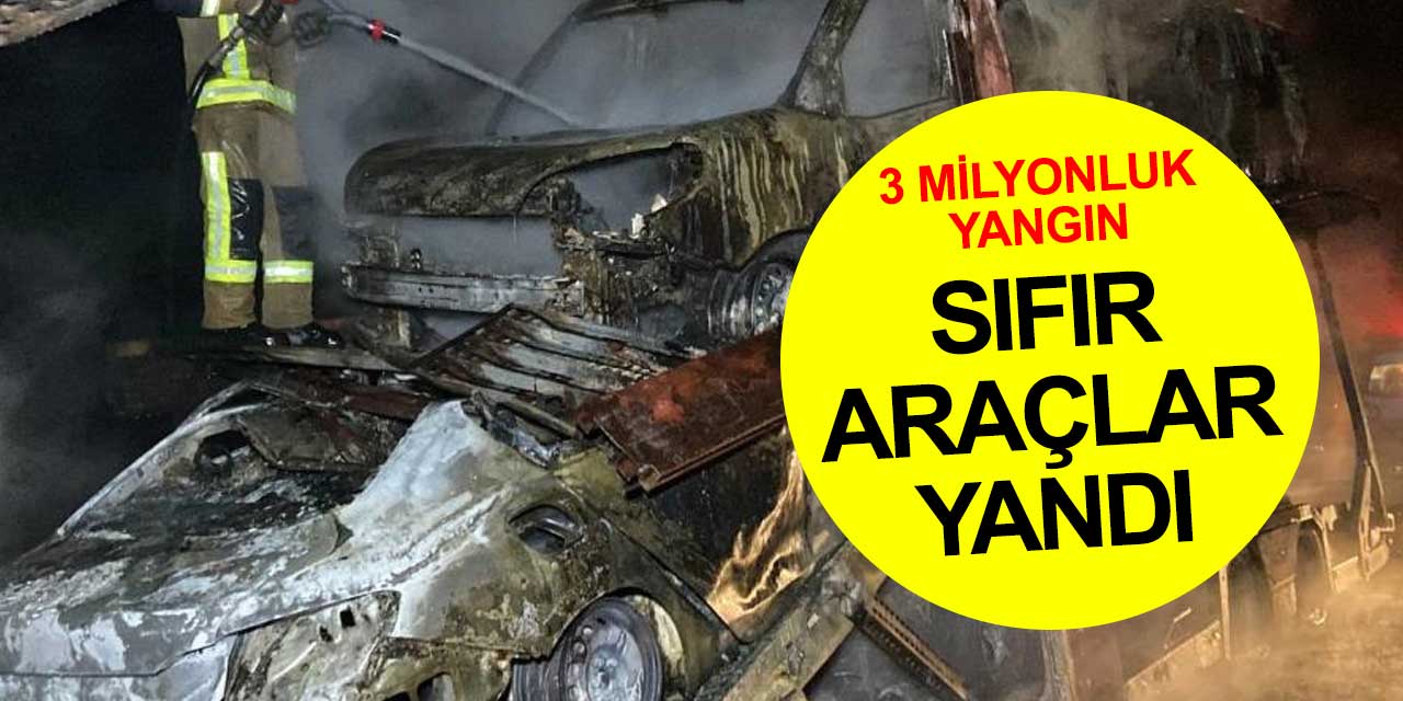 Bursa'dan yola çıkan sıfır otomobiller cayır cayır yandı