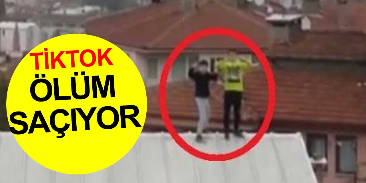 Tiktok ölüme davetiye çıkarmaya devam ediyor! Çatıda 2 çocuk