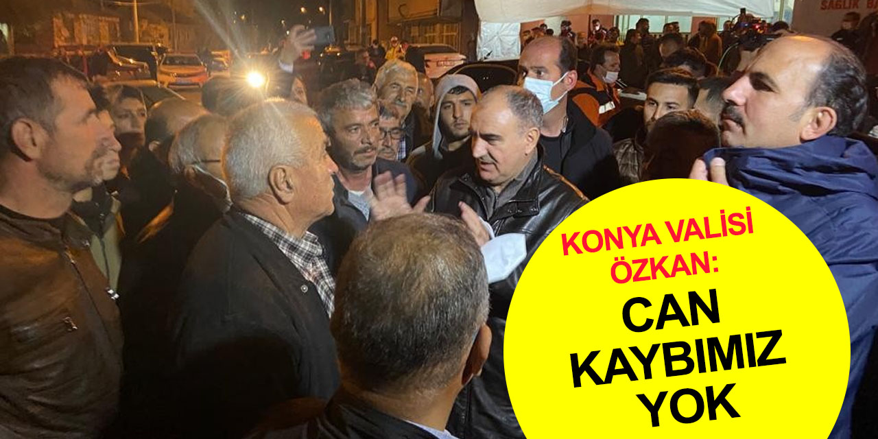 Konya Valisi Özkan depremin merkez üssü Kızılören'de! Çalışmalar sabaha kadar sürecek