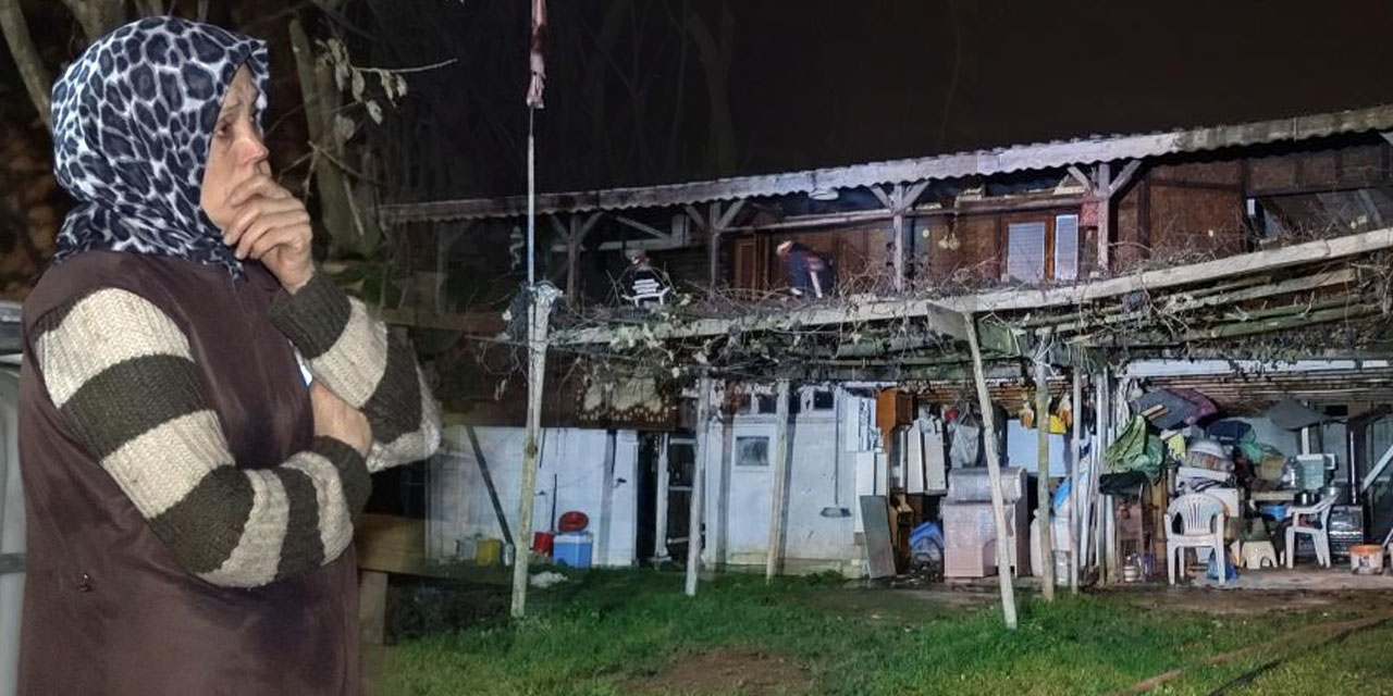 Ahşap evde yangın çıktı! Yaşlı gözlerle evini izledi