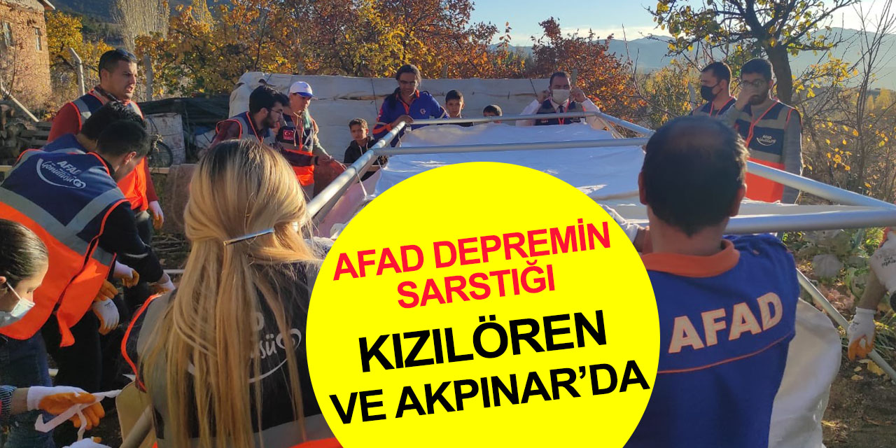 AFAD Konya'dan Kızılören ve Akpınar'da depremzedeler için çadır