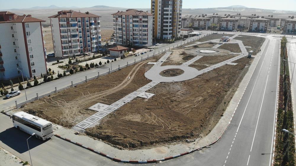 Karaman'a yapılan yeni park havadan görüntülendi