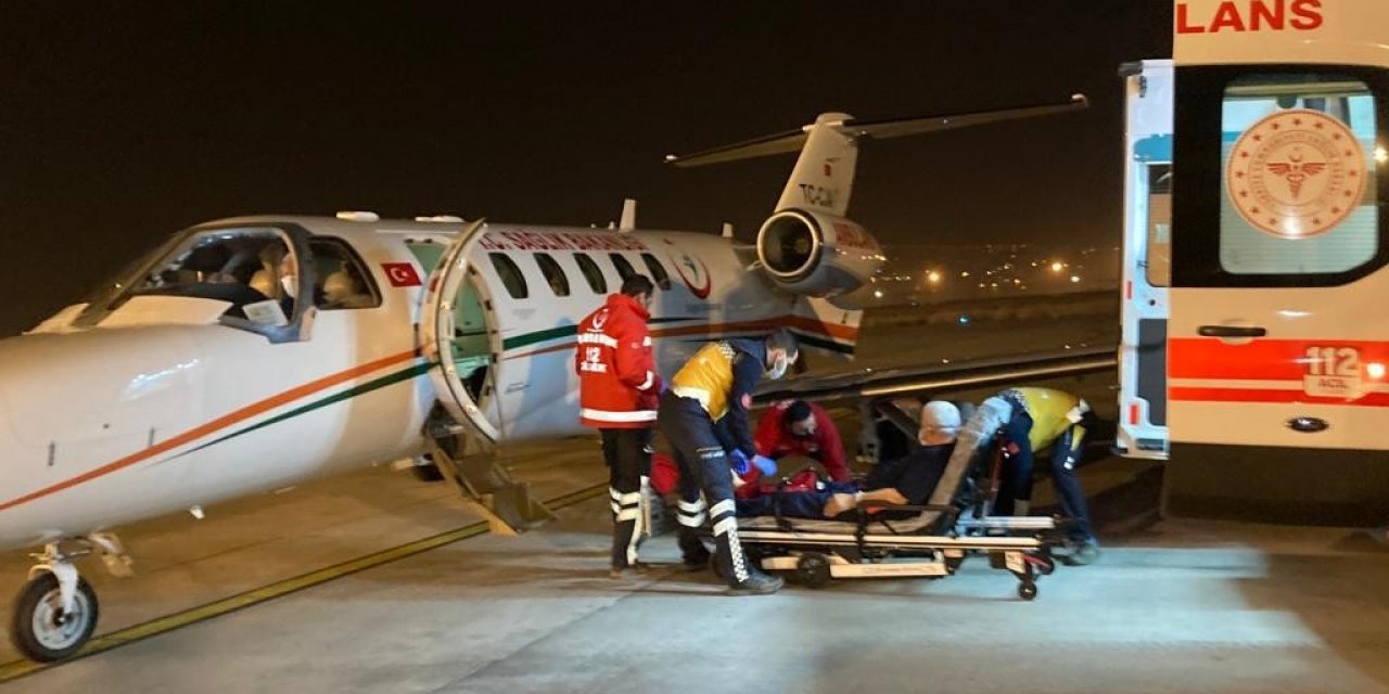 Nefes alamayan hasta uçak ambulansla Kayseri'den İstanbul'a nakledildi