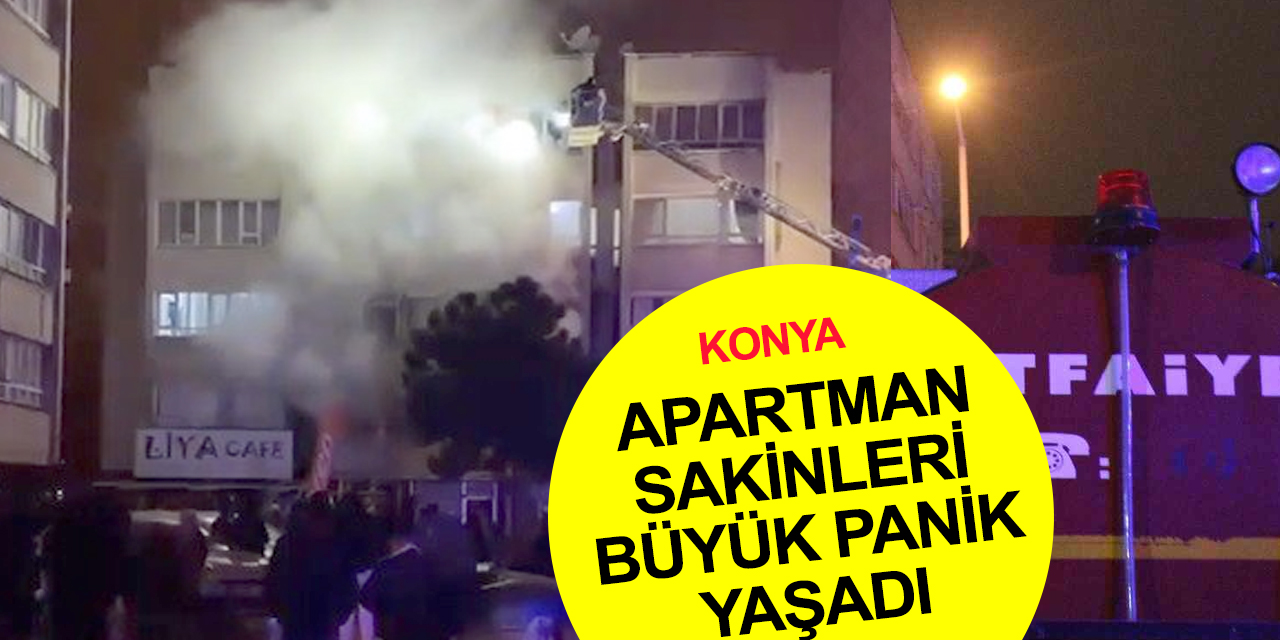 Apartmanda çıkan yangın korkuttu! Konya itfaiyesi anında müdahale etti