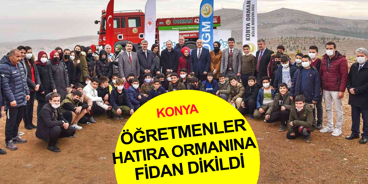Konya daha yeşil olacak! Öğretmenler hatıra ormanına fidanlar dikildi