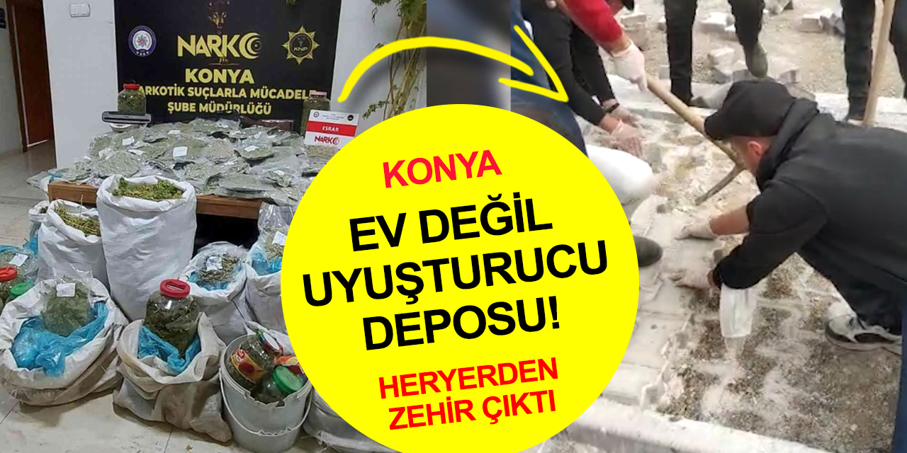 Konya'da zehir operasyonu! Tünel kazdılar, uyuşturucu gömdüler yine de Narkotik’ten kaçamadılar