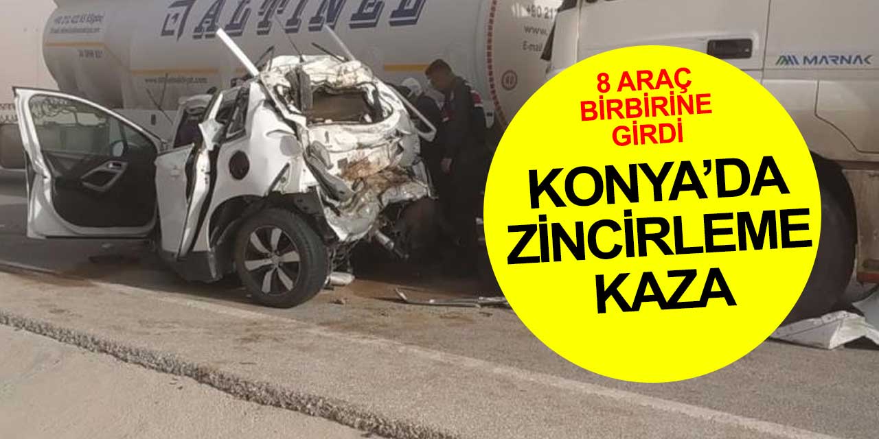 Konya'da 8 araçlı zincirleme kaza