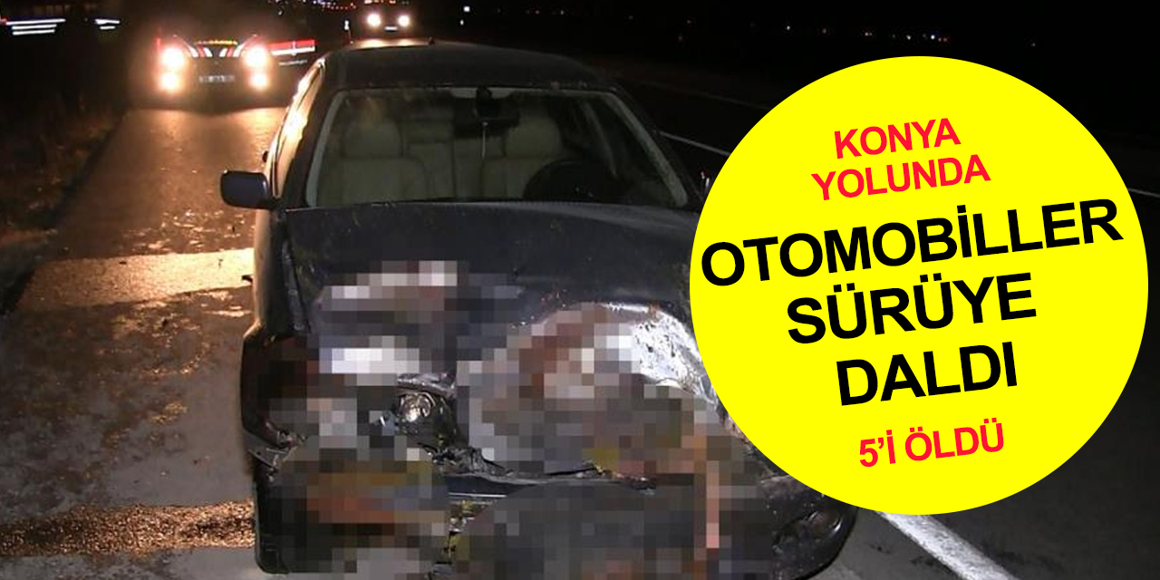 Aksaray - Konya yolunda otomobiller yola fırlayan koyun sürüsüne daldı! 5'i telef oldu
