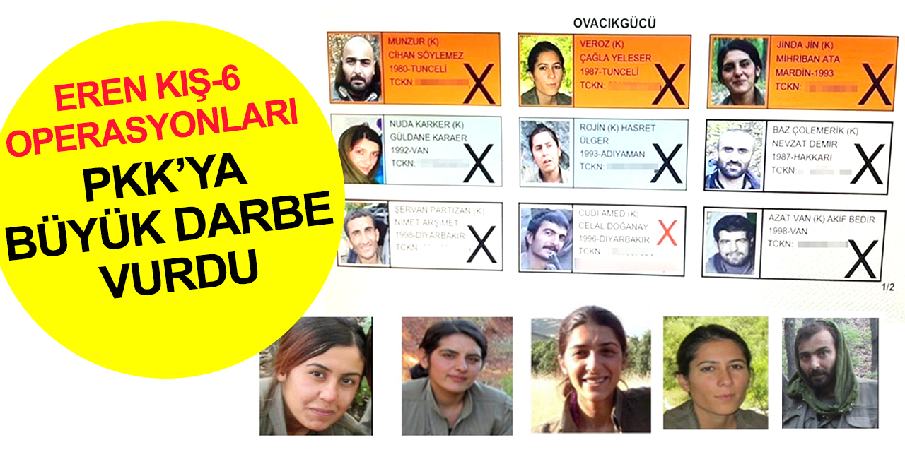 PKK’ya ağır darbe! 3'ü turuncu, 2'si gri kategoride 9 teröristin kimlikleri belli oldu