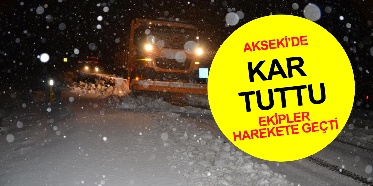 Konya - Antalya yolunda kar yağıyor