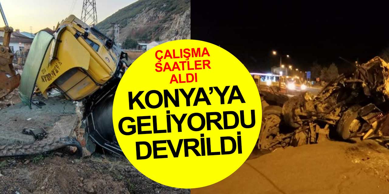 Konya'ya hareket eden süt yüklü kamyon Isparta'da kanala uçtu