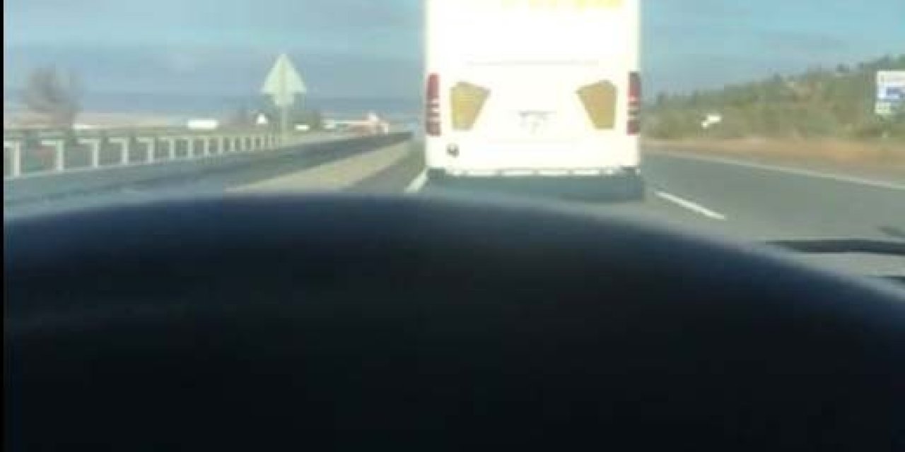 Ankara'dan Konya'ya hareket eden yolcu otobüsü yolu yarış pistine çevirdi