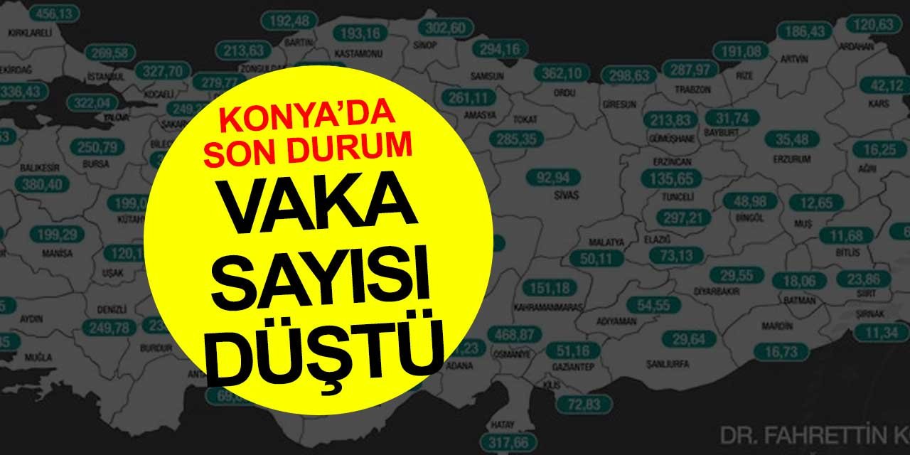 Konya'nın vaka sayısında düşüş