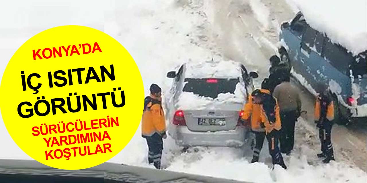 Konya'da kara saplanan sürücülerin imdadına 112 ekipleri yetişti