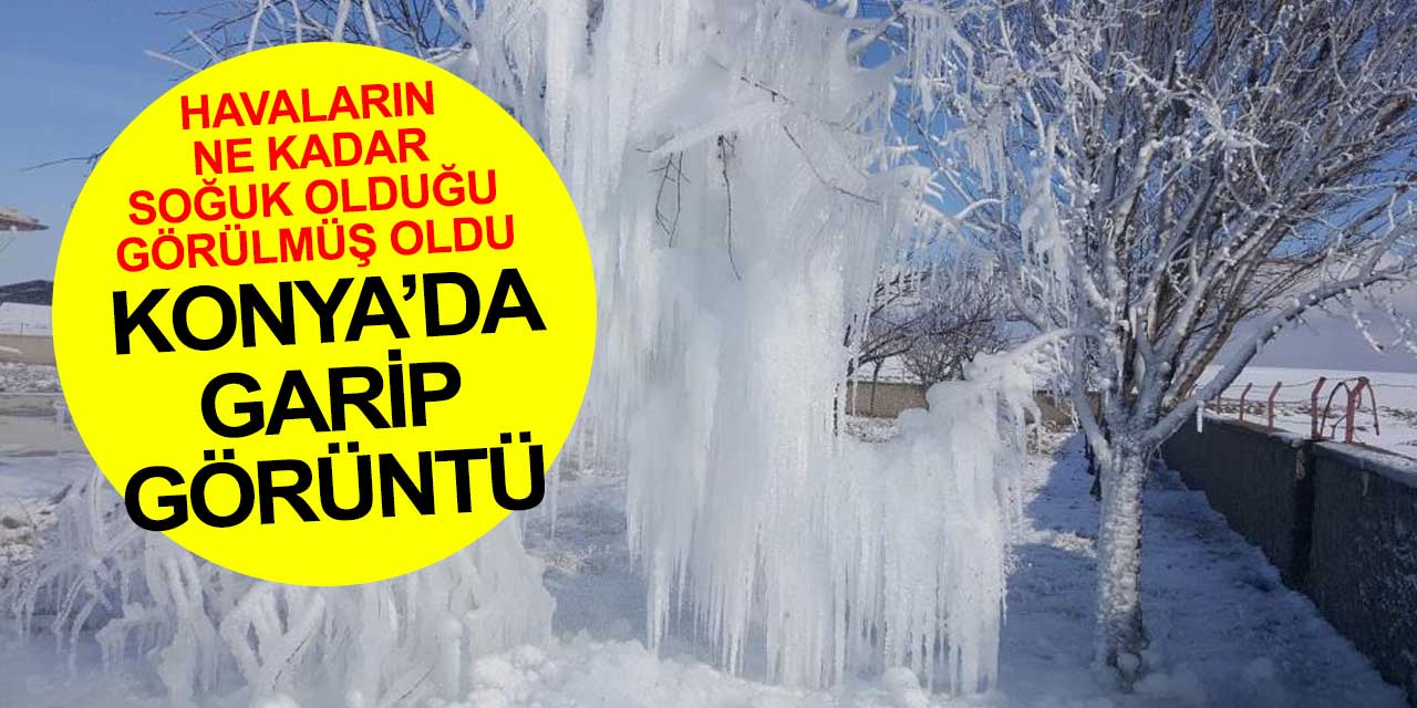 Konya'da havanın ne kadar soğuk olduğunu gösteren kanıt niteliğindeki görüntü