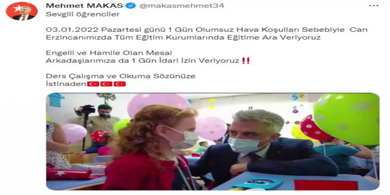 3 şehir 2022'ye tatille başladı! Erzincan, Ordu ve Van'da okullar tatil edildi