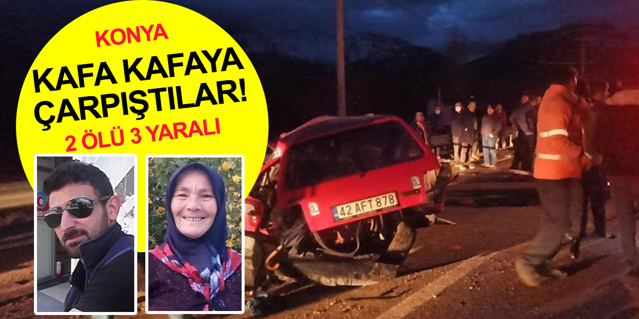 Konya'da feci kaza! Otomobil ve pikap kafa kafaya çarpıştı! 2 ölü 3 yaralı