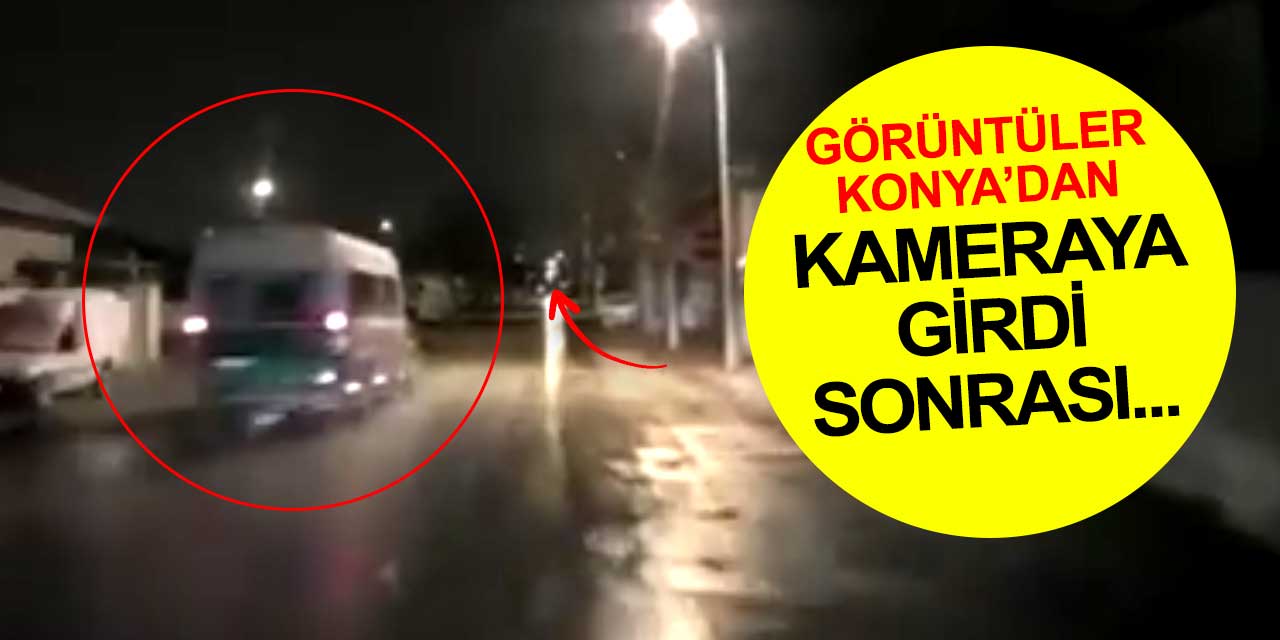 Konya'da minibüsün servis aracına çarptığı o anlar kameralara yansıdı! Minibüs ok gibi gitti