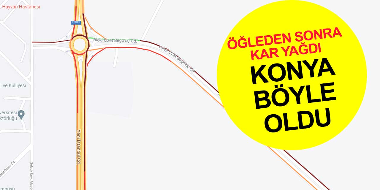 Kar yağdı yollar buz Konya'da ortalık karışık