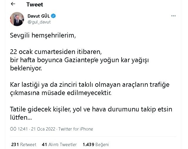 Şehre ikinci dalga uyarısı Gaziantep Valisi Davut Gül'den geldi