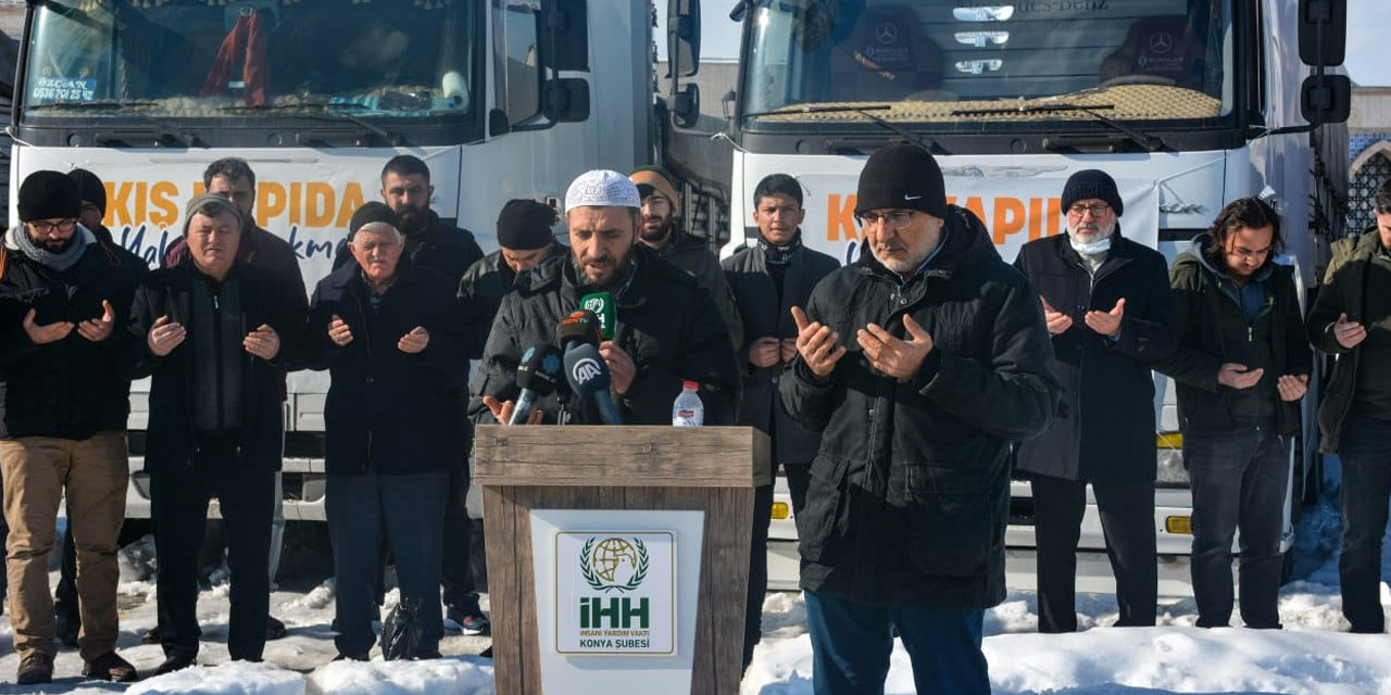 İHH Konya'dan sınır hattına tırlar dolusu kış yardımı!