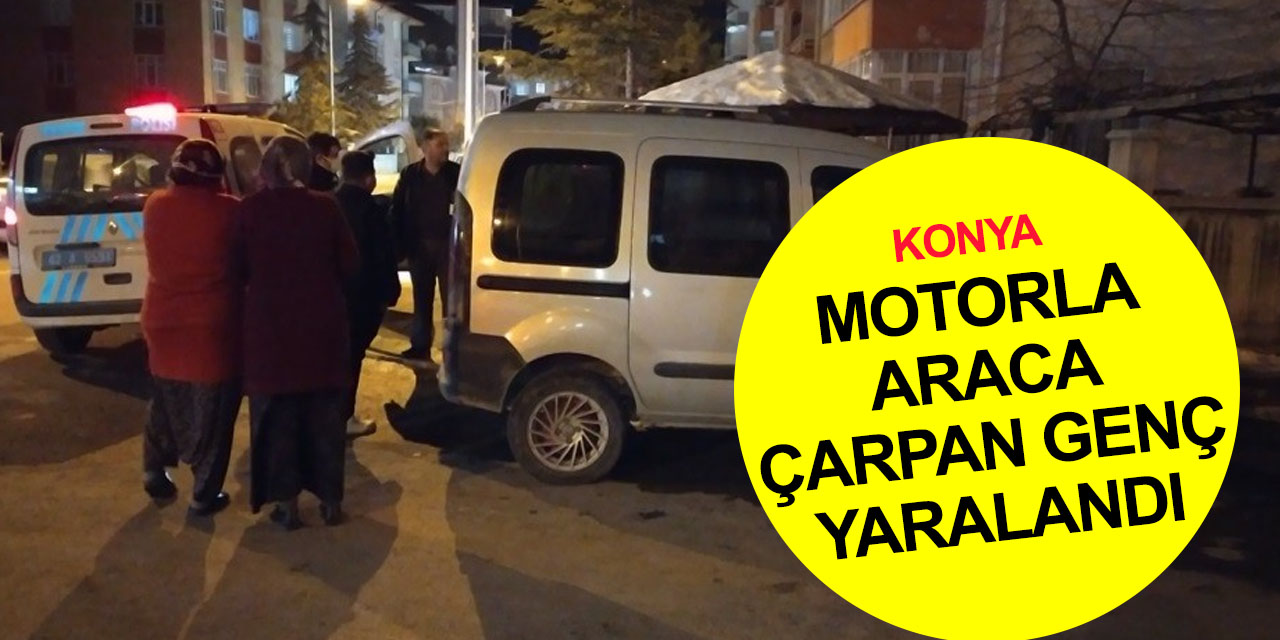 Konya'da motosiklet ticari araca çarptı! O anlar kamerada