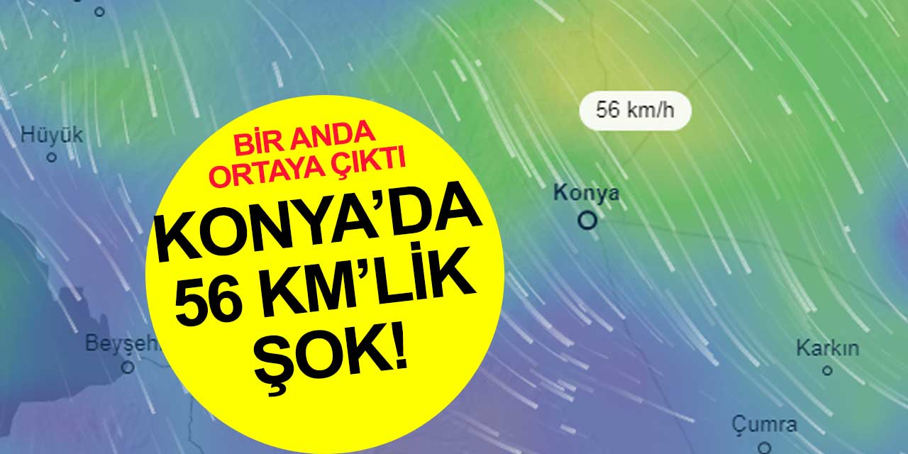 Konya'da ortalık yıkıldı! Rüzgarın hızı 56 kilometreye çıktı