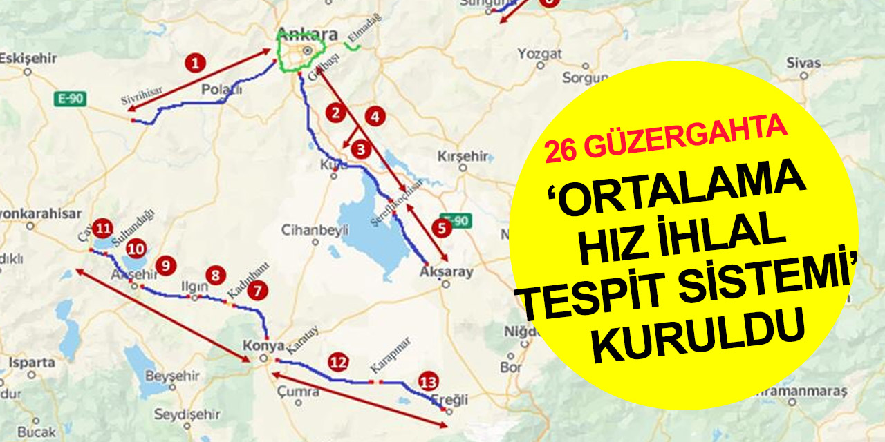 Konya dahil 6 ilde sistem kuruldu! Hız yapan yanacak