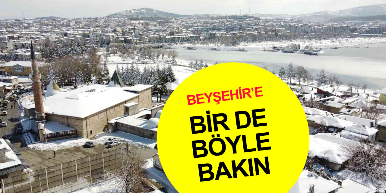 Konya Beyşehir'den kartpostallık kar manzaraları