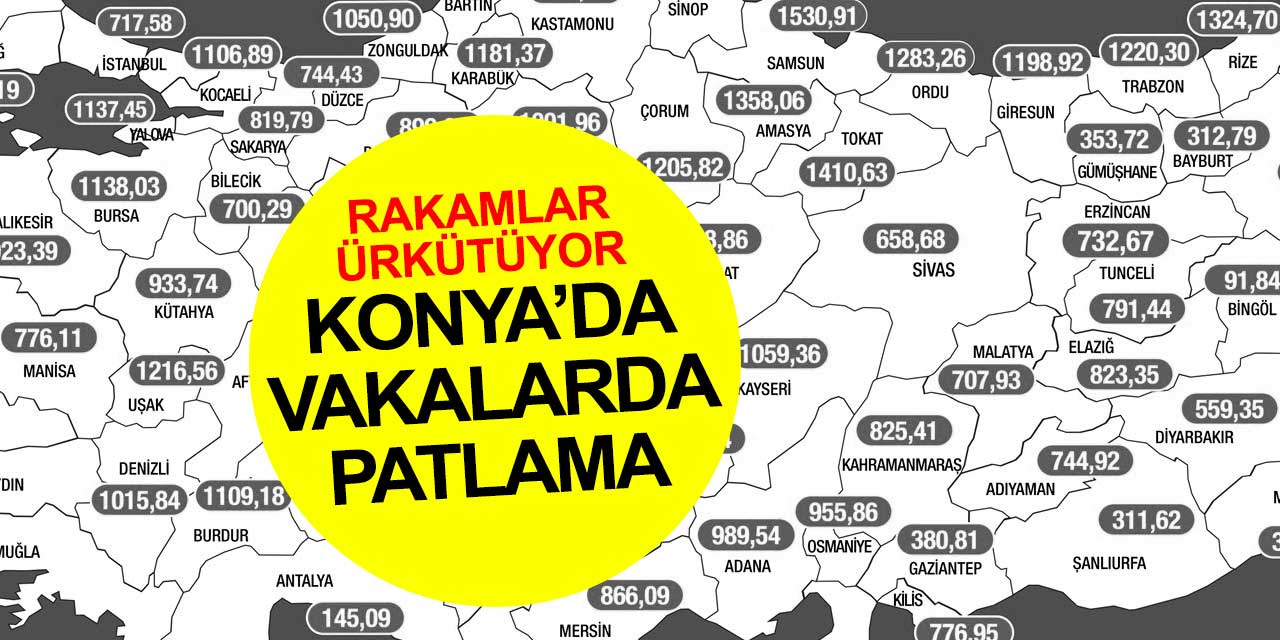 Konya'da vaka artışı sürüyor! Bir haftada yine yüzde 25 daha fazla vaka! Bu tabloda kısıtlamalar kaldırılacak mı?