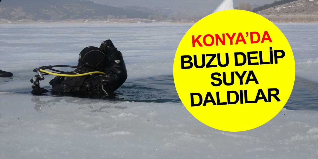 Altınapa Barajı'nda buzu kesip daldılar! Görenler şaştı kaldı