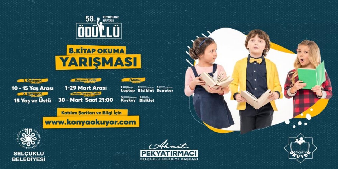 Selçuklu Belediyesi'nden ödüllü kitap okuma yarışması! Başvuruda gecikmeyin