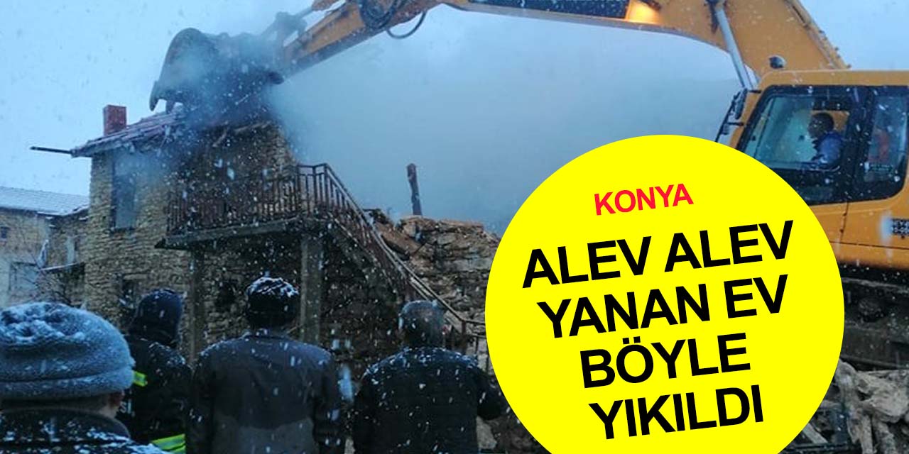 Konya’da önce saman balyaları sonra ev tutuştu! Ekipler zamanla yarıştı